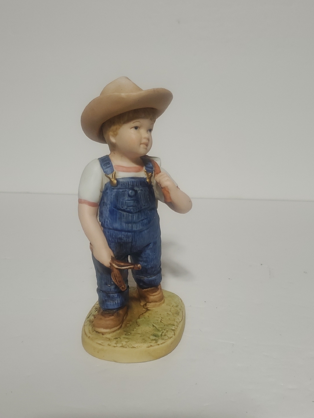 Vtg Homco School Days Denim Days Boy Figurine in Blue and Tan